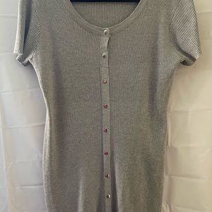 Bodycon, fitted, grey Sweater Dress, plus size